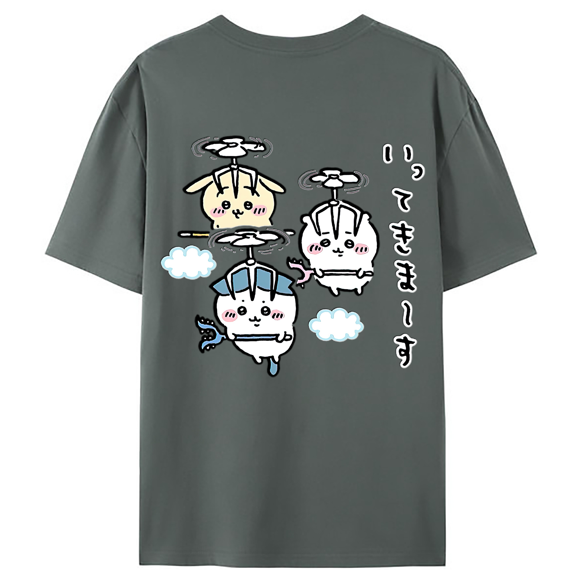 （画像用） ちいかわ ちいかわ Chii-kawa chiikawa 綿100％ メンズ半袖Tシャツ（バックプリント） 通気性